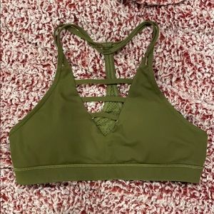 Olive green zyia grid bra